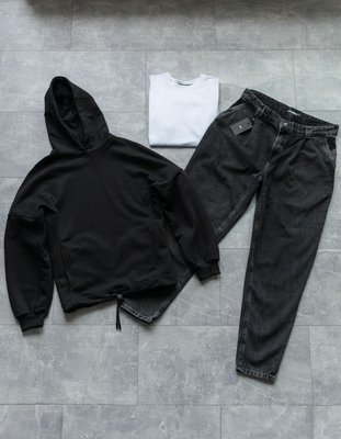 Чоловічий комплект 3в1 худі джинси та футболка 771027-1 фото