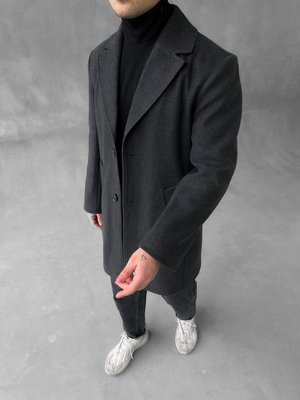 Пальто чоловіче кашемірове демісезонне графіт розмір S pal1-SL фото