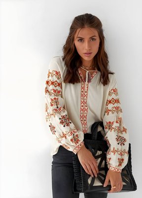Вишиванка сорочка з вишивкою жіноча біла 770599 фото