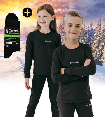 Термобілизна зимова дитяча на флісі чорна, комплект термобілизни термошкарпетки 770953-1 фото