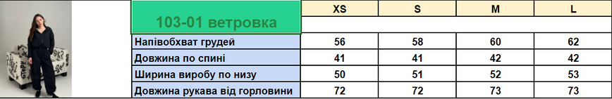 Костюм женский ветровка и штаны карго плащевка черный размер XS 703-01-103-01-SL фото