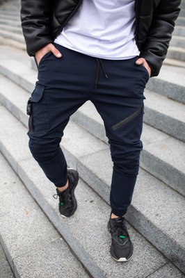 Чоловічі штани котонові карго з кишенями fast Traveller сині 1589542559-kairo фото