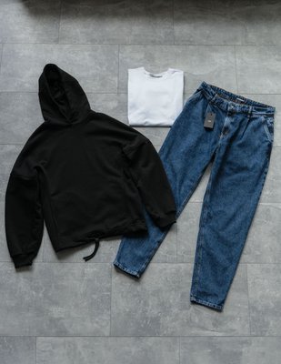 Чоловічий комплект 3в1 худі джинси та футболка 771027-2 фото