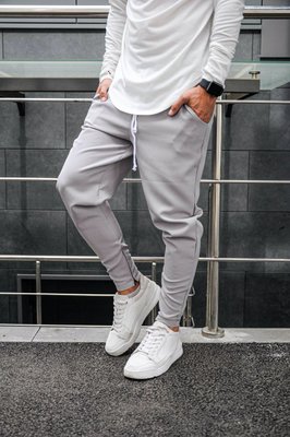 Чоловічі штани класичні приталені завужені сірі 770281-15-kairo фото