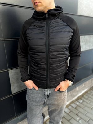 Куртка мужская с капюшоном черная водоотталкивающая , молодежная куртка весна-осень Турция 770484 фото