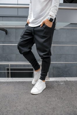 Чоловічі штани класичні приталені завужені чорні 770281-16-kairo фото