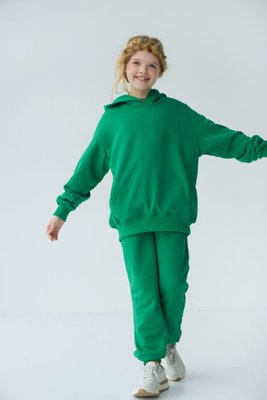 Дитячий спортивний костюм оверсайз худі та джоггери зелений розміри 116-122 1530-SL-5 фото