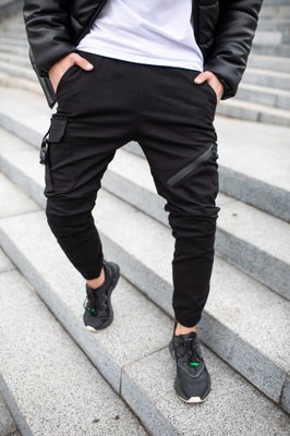 Чоловічі штани котонові карго з кишенями fast Traveller чорні 1589542538-kairo фото