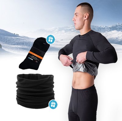 Термобілизна чоловіча Omni Heat зимова чорна + баф флісовий і термошкарпетки 770613-8 фото