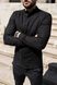 Чоловіча сорочка льон класична приталена однотонна з довгим рукавом чорна 770498-1-kairo фото 8