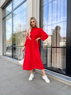 Сукня сорочка жіноча літня довга червона Алібі розмір 40-42 SL-5249-3 фото