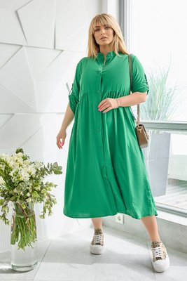 Сукня сорочка жіноча літня довга зелена Алібі великі розміри 56-58 5249-SL фото
