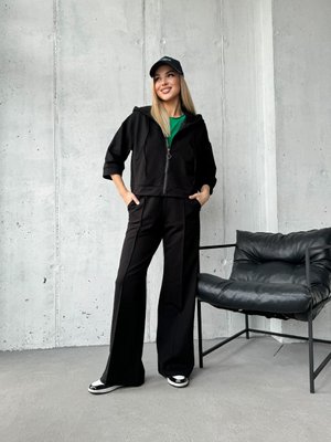 Жіночий костюм двійка кофта та штани чорний Madrid розмір 40-42 5247-SL-2 фото