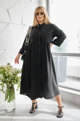 Сукня сорочка жіноча літня довга чорна Алібі великі розміри 56-58 5249-SL-2 фото