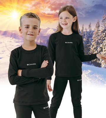 Термобілизна зимова дитяча на флісі чорна, комплект термобілизни 770953 фото