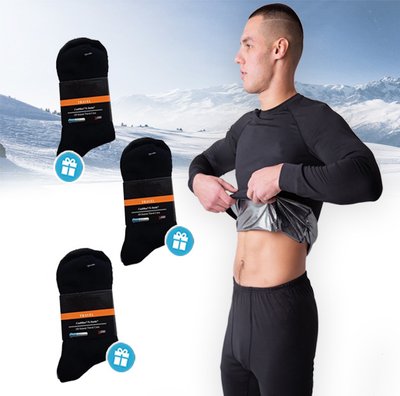 Термобілизна чоловіча Omni Heat зимова чорна + термошкарпетки 3 пари 770613-3 фото