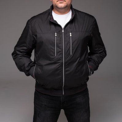 Куртка ветровка мужская без капюшона большие размеры батал черная размер 3XL 2232 чор-SL фото